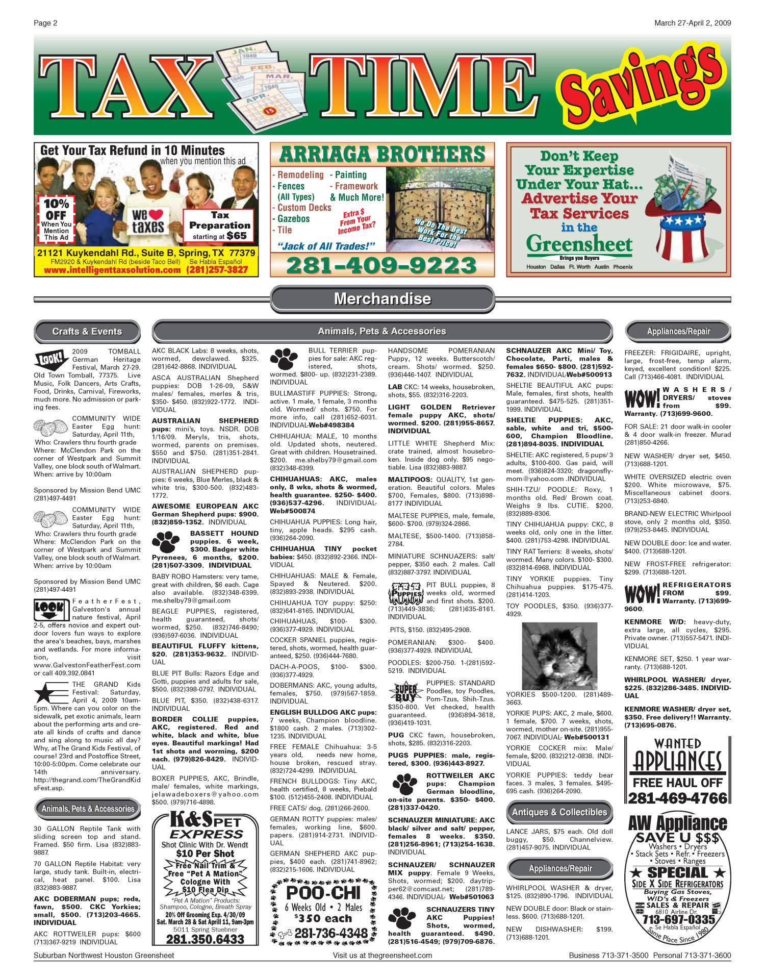 Greensheet (Houston, Tex.), Vol. 40, No. 96, Ed. 1 Friday, March 27, 2009
                                                
                                                    [Sequence #]: 2 of 44
                                                