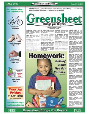 Greensheet (Houston, Tex.), Vol. 36, No. 336, Ed. 1 Friday, August 19, 2005