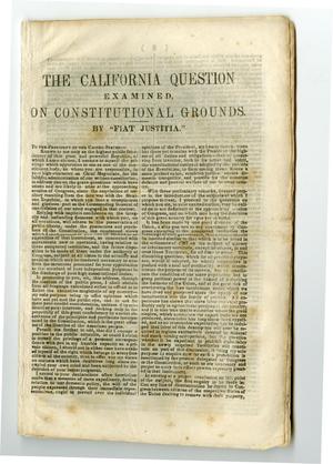 Primary view of object titled 'The California question examined, on constitutional grounds'.