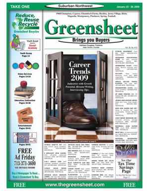 Greensheet (Houston, Tex.), Vol. 39, No. 612, Ed. 1 Friday, January 23, 2009