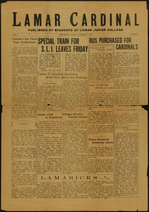 Lamar Cardinal (Beaumont, Tex.), Vol. 1, No. 1, Ed. 1 Thursday, October 5, 1933
