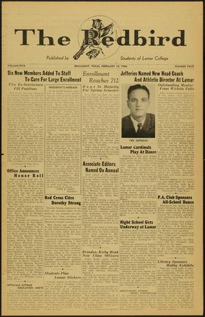 The Redbird (Beaumont, Tex.), Vol. 5, No. 4, Ed. 1 Wednesday, February 13, 1946