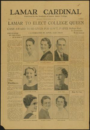 Lamar Cardinal (Beaumont, Tex.), Vol. 1, No. 7, Ed. 1 Friday, March 30, 1934