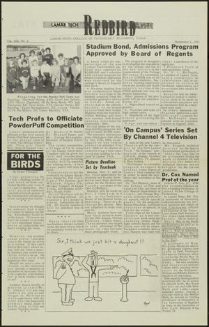Primary view of object titled 'Lamar Tech Redbird (Beaumont, Tex.), Vol. 13, No. 6, Ed. 1 Friday, November 2, 1962'.
