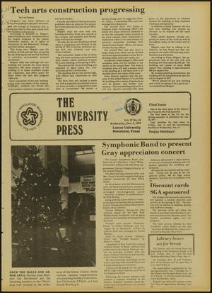 Primary view of object titled 'The University Press (Beaumont, Tex.), Vol. 27, No. 24, Ed. 1 Wednesday, December 8, 1976'.