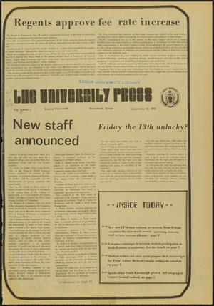 The University Press (Beaumont, Tex.), Vol. 25, No. 1, Ed. 1 Friday, September 13, 1974