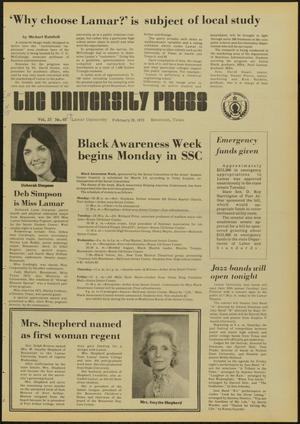 The University Press (Beaumont, Tex.), Vol. 25, No. 14, Ed. 1 Friday, February 28, 1975