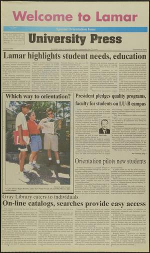 Primary view of object titled 'University Press (Beaumont, Tex.), Ed. 1 Wednesday, August 23, 1995'.