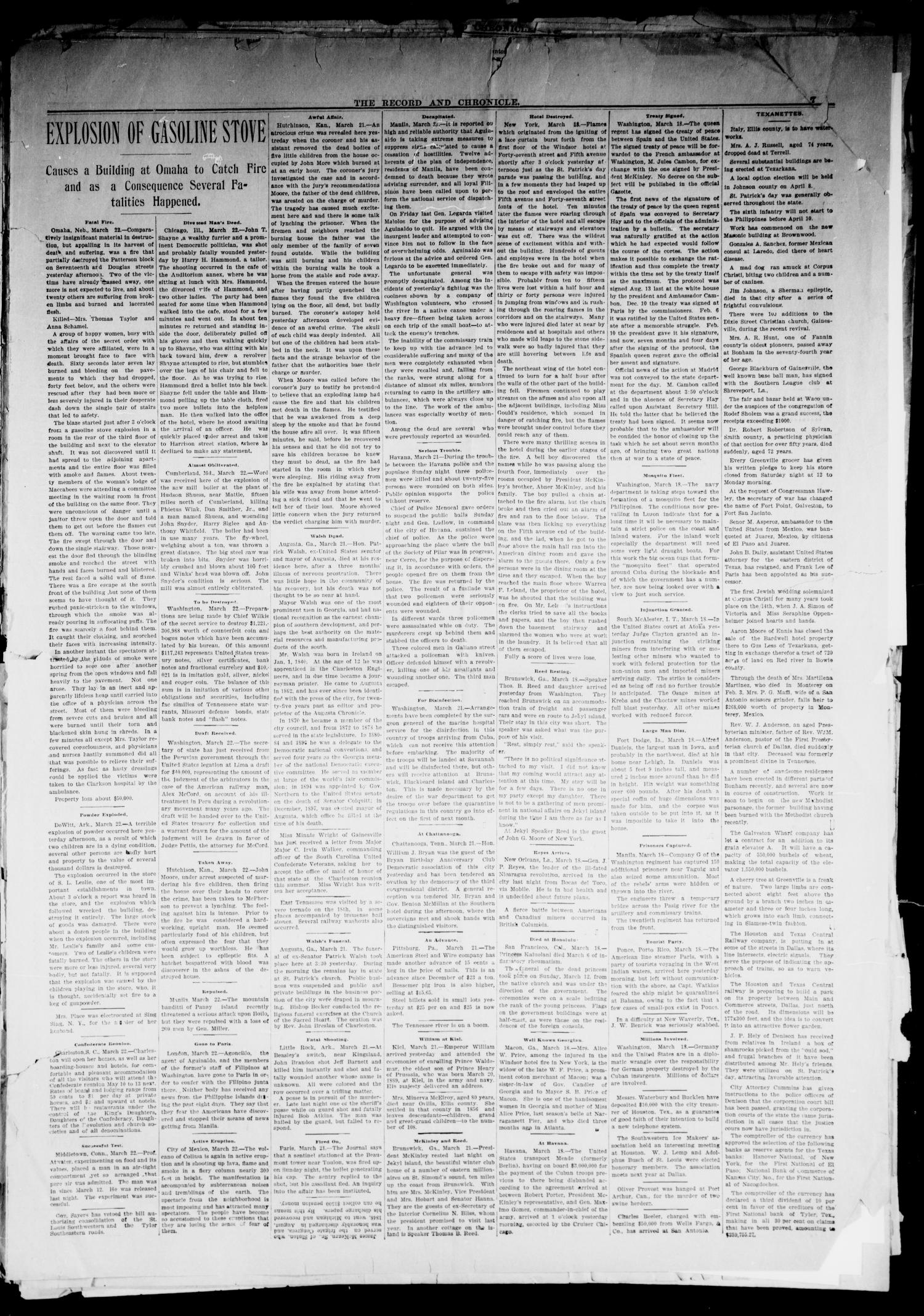 Denton County Record and Chronicle. (Denton, Tex.), Vol. 17, No. 38, Ed. 1 Thursday, March 23, 1899
                                                
                                                    [Sequence #]: 3 of 8
                                                
