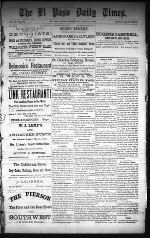 The El Paso Daily Times. (El Paso, Tex.), Vol. 3, No. 128, Ed. 1 Wednesday, August 6, 1884