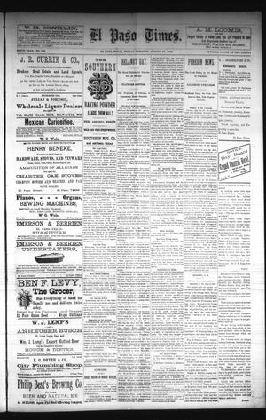 El Paso Times. (El Paso, Tex.), Vol. Sixth Year, No. 198, Ed. 1 Friday, August 20, 1886