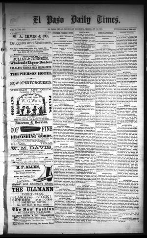 El Paso Daily Times. (El Paso, Tex.), Vol. 4, No. 263, Ed. 1 Thursday, February 19, 1885