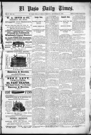 Primary view of object titled 'El Paso Daily Times. (El Paso, Tex.), Vol. 5, No. 139, Ed. 1 Tuesday, September 29, 1885'.