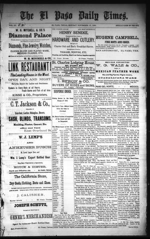The El Paso Daily Times. (El Paso, Tex.), Vol. 3, No. 217, Ed. 1 Monday, November 17, 1884