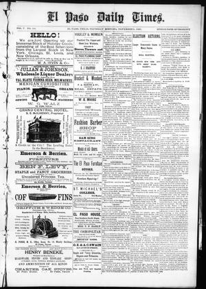 El Paso Daily Times. (El Paso, Tex.), Vol. 5, No. 161, Ed. 1 Thursday, November 5, 1885