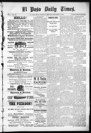 El Paso Daily Times. (El Paso, Tex.), Vol. 5, No. 199, Ed. 1 Thursday, December 24, 1885