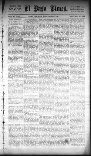 El Paso Times. (El Paso, Tex.), Vol. Seventh Year, No. 266, Ed. 1 Saturday, November 12, 1887