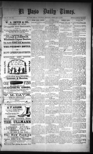 Primary view of object titled 'El Paso Daily Times. (El Paso, Tex.), Vol. 4, No. 259, Ed. 1 Saturday, February 14, 1885'.