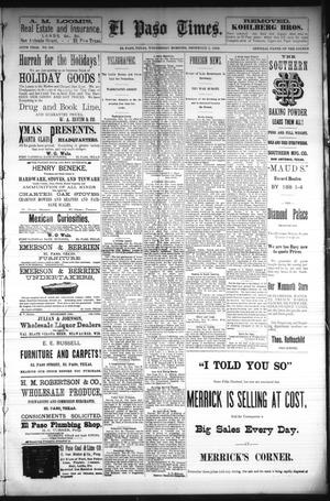 El Paso Times. (El Paso, Tex.), Vol. Sixth Year, No. 286, Ed. 1 Wednesday, December 1, 1886