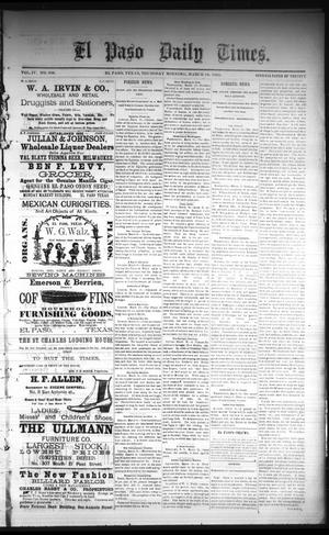 El Paso Daily Times. (El Paso, Tex.), Vol. 4, No. 286, Ed. 1 Thursday, March 19, 1885
