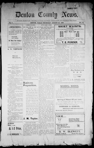 Denton County News. (Denton, Tex.), Vol. 7, No. 16, Ed. 1 Thursday, August 18, 1898