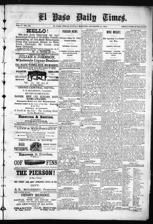 El Paso Daily Times. (El Paso, Tex.), Vol. 5, No. 196, Ed. 1 Sunday, December 20, 1885