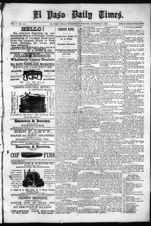 El Paso Daily Times. (El Paso, Tex.), Vol. 5, No. 154, Ed. 1 Wednesday, October 28, 1885