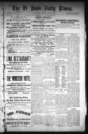 The El Paso Daily Times. (El Paso, Tex.), Vol. 3, No. 107, Ed. 1 Saturday, July 12, 1884