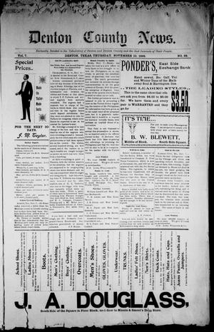 Denton County News. (Denton, Tex.), Vol. 7, No. 28, Ed. 1 Thursday, November 10, 1898