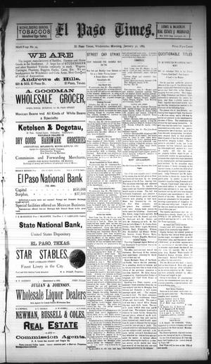 El Paso Times. (El Paso, Tex.), Vol. NINTH YEAR, No. 24, Ed. 1 Wednesday, January 30, 1889