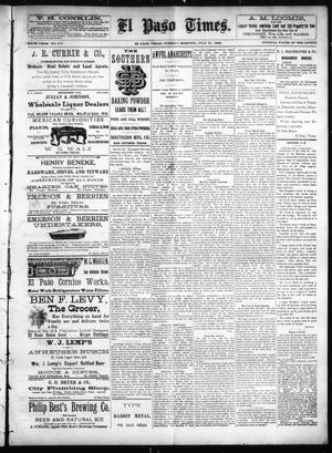 El Paso Times. (El Paso, Tex.), Vol. SIXTH YEAR, No. 177, Ed. 1 Tuesday, July 27, 1886