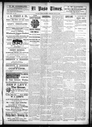El Paso Times. (El Paso, Tex.), Vol. SIXTH YEAR, No. 163, Ed. 1 Saturday, July 10, 1886