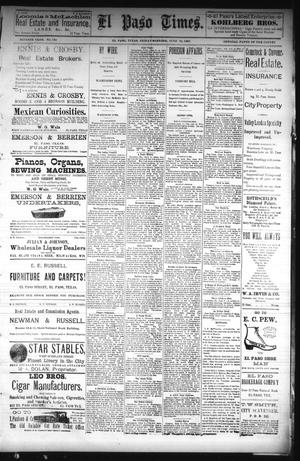El Paso Times. (El Paso, Tex.), Vol. Seventh Year, No. 134, Ed. 1 Friday, June 10, 1887