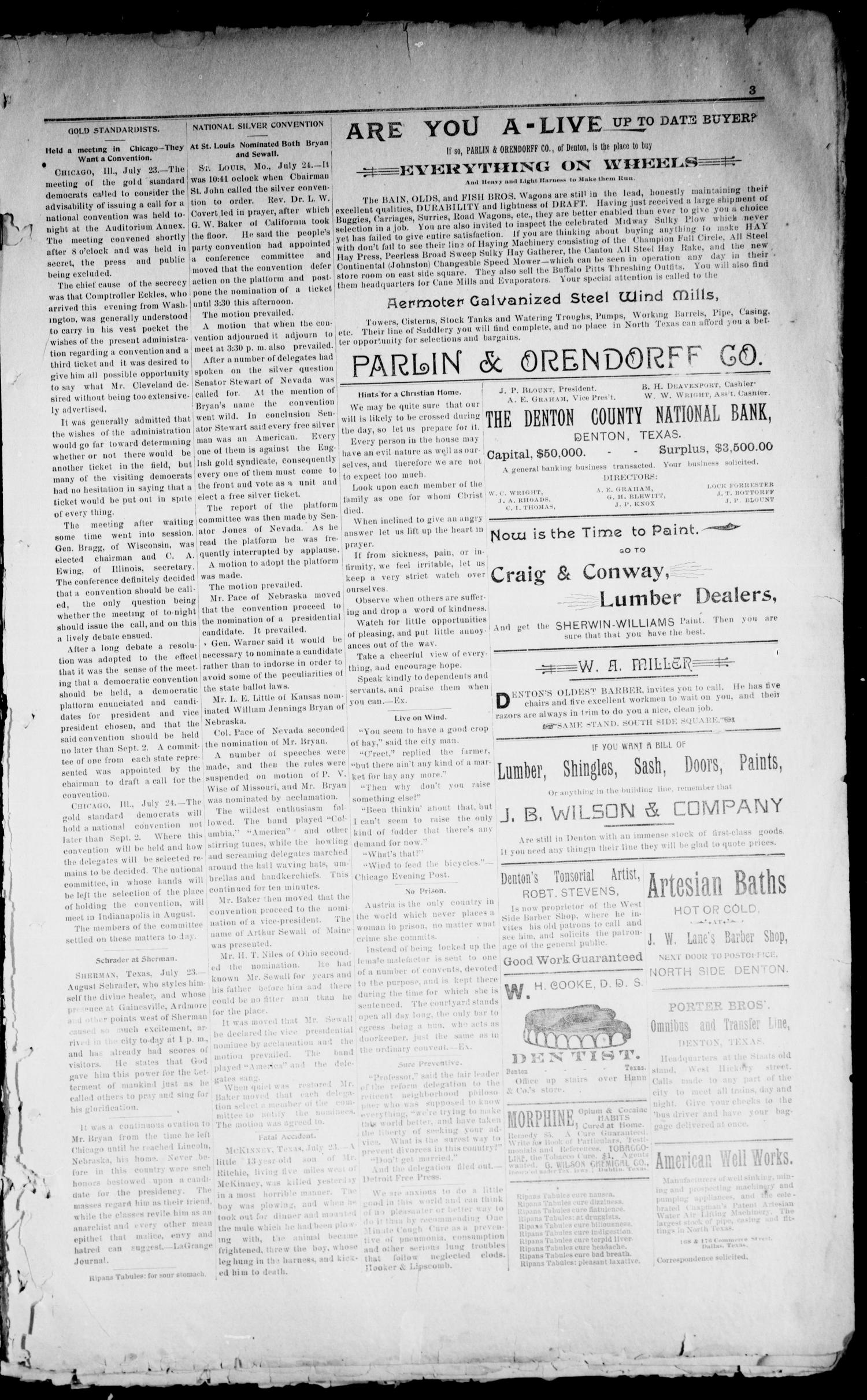 Denton County News. (Denton, Tex.), Vol. 5, No. 13, Ed. 1 Thursday, July 30, 1896
                                                
                                                    [Sequence #]: 3 of 8
                                                