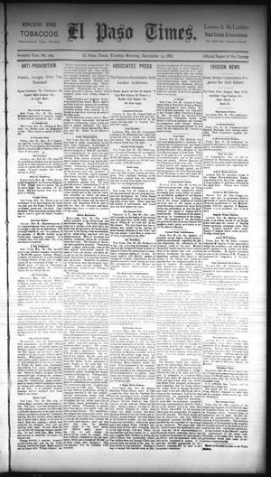 El Paso Times. (El Paso, Tex.), Vol. Seventh Year, No. 279, Ed. 1 Tuesday, November 29, 1887