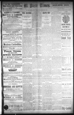 El Paso Times. (El Paso, Tex.), Vol. Seventh Year, No. 25, Ed. 1 Sunday, January 30, 1887
