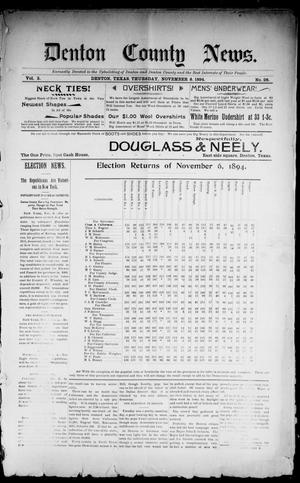 Denton County News. (Denton, Tex.), Vol. 3, No. 28, Ed. 1 Thursday, November 8, 1894