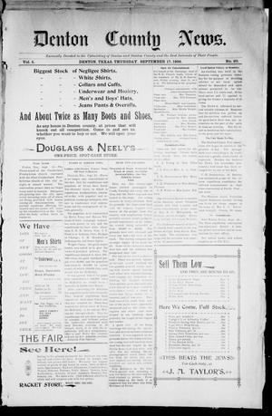 Denton County News. (Denton, Tex.), Vol. 5, No. 20, Ed. 1 Thursday, September 17, 1896