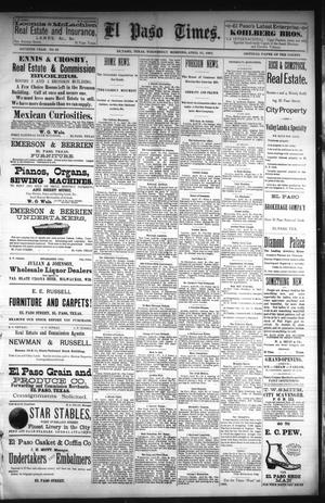 El Paso Times. (El Paso, Tex.), Vol. Seventh Year, No. 96, Ed. 1 Wednesday, April 27, 1887