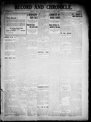 Record and Chronicle. (Denton, Tex.), Vol. 28, No. 58, Ed. 1 Thursday, October 21, 1909