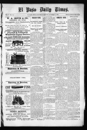 El Paso Daily Times. (El Paso, Tex.), Vol. 5, No. 145, Ed. 1 Saturday, October 17, 1885