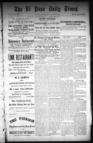 The El Paso Daily Times. (El Paso, Tex.), Vol. 3, No. 121, Ed. 1 Tuesday, July 29, 1884