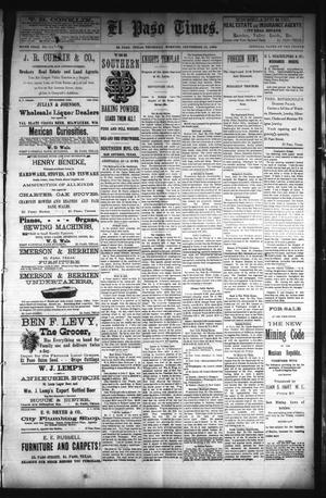 El Paso Times. (El Paso, Tex.), Vol. Sixth Year, No. 227, Ed. 1 Thursday, September 23, 1886
