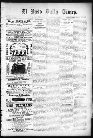 El Paso Daily Times. (El Paso, Tex.), Vol. 4, No. 320, Ed. 1 Sunday, May 3, 1885