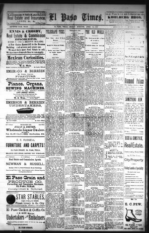 El Paso Times. (El Paso, Tex.), Vol. Seventh Year, No. 83, Ed. 1 Sunday, April 10, 1887