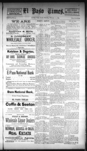 El Paso Times. (El Paso, Tex.), Vol. NINTH YEAR, No. 35, Ed. 1 Sunday, February 10, 1889