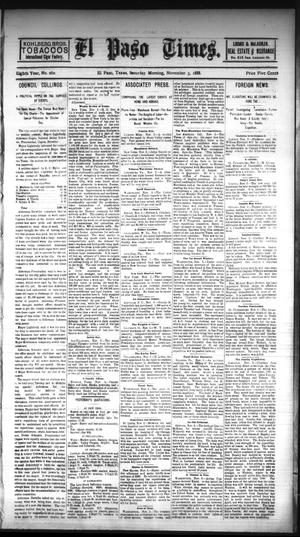 El Paso Times. (El Paso, Tex.), Vol. EIGHTH YEAR, No. 262, Ed. 1 Saturday, November 3, 1888
