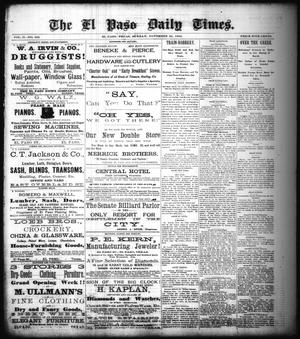 Primary view of object titled 'The El Paso Daily Times. (El Paso, Tex.), Vol. 2, No. 226, Ed. 1 Sunday, November 25, 1883'.