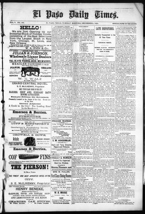 El Paso Daily Times. (El Paso, Tex.), Vol. 5, No. 185, Ed. 1 Tuesday, December 8, 1885