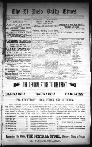 The El Paso Daily Times. (El Paso, Tex.), Vol. 3, No. 81, Ed. 1 Saturday, June 7, 1884